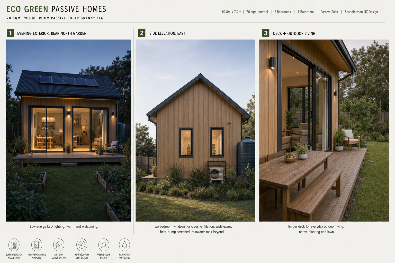 Passive home evening deck