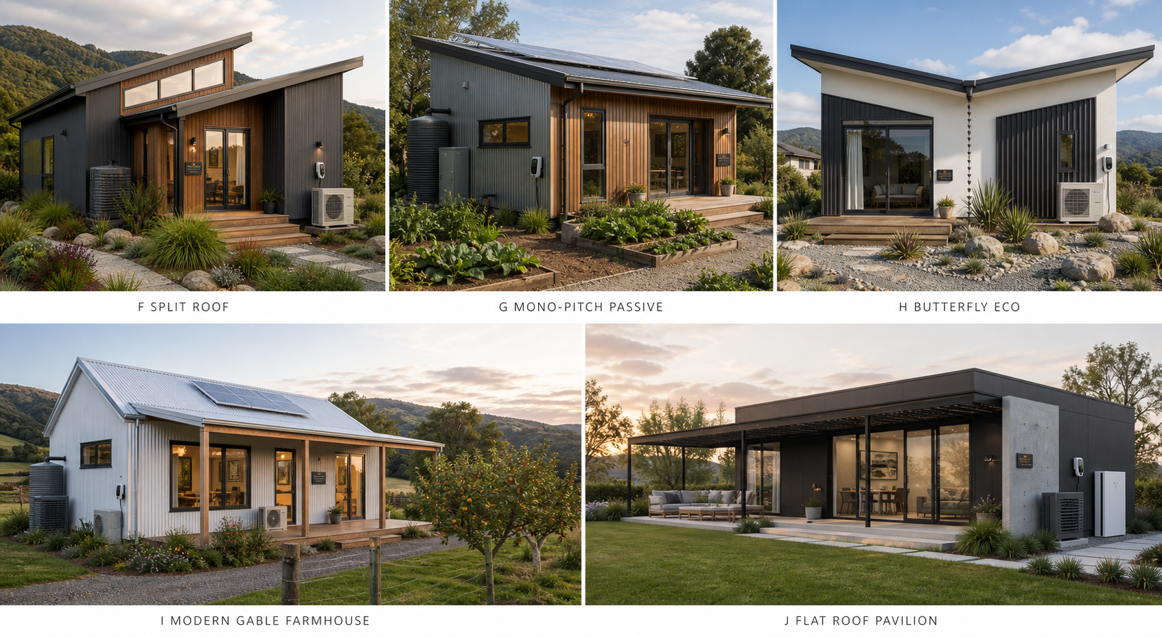 Granny flat design options F to J